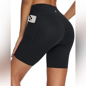 baleaf High-Waist Black Women’s Bike Shorts with Side Pocket